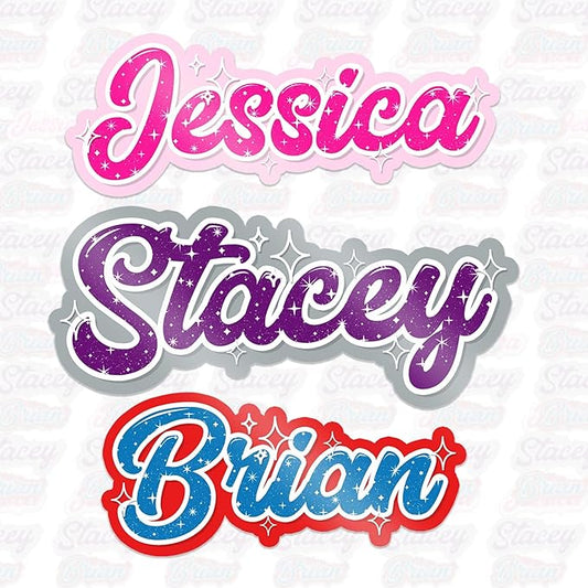 Custom Glitter Name Sticker Personalized Beauty Name Color Bling Prince Princess Decal Waterproof Vinyl Decal for Water Bottles Tumblers Laptops Hard Hat Cars Kindle for Women Men Teachers
