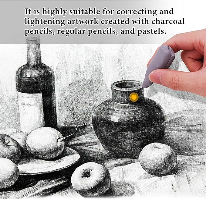Smilo 8-Pack Gray Kneaded Erasers | Moldable & Dust-Free Putty Eraser | No Smudge Art Eraser with Case for Drawing