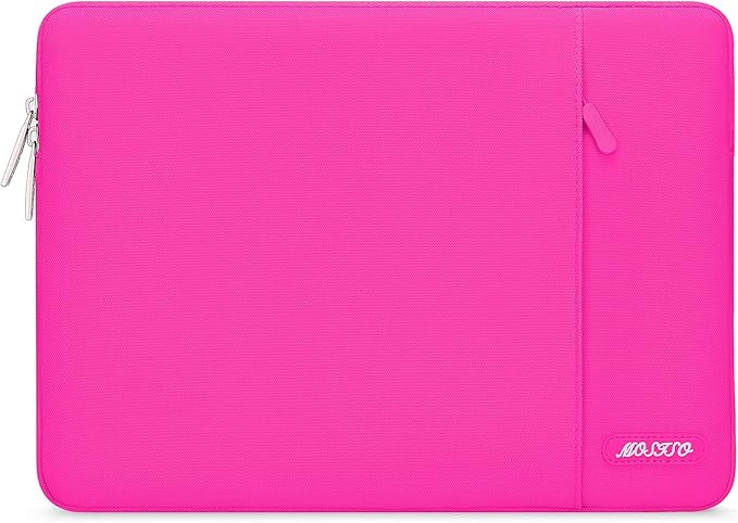 MOSISO Laptop Case 15 inch, 15 inch Laptop Sleeve Compatible with MacBook Air M5 A3448 M4 A3241 M3 A3114 M2 A2941 2026-2023, Dell XPS, Polyester Vertical Computer Sleeve Bag with Pocket, Bright Rose