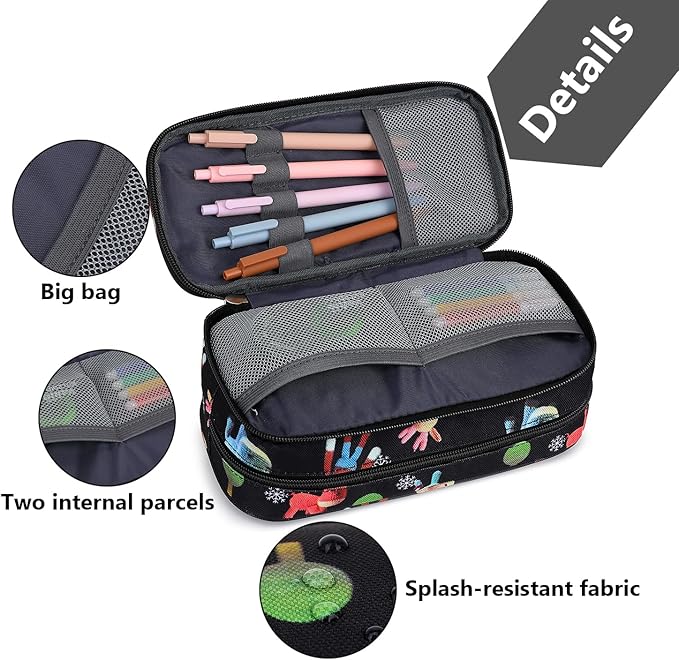 Mountain guest Pencil Cases for kids, Large Capacity Pencil Pouch, Office College School Marker Organizer Case pen for Men Women Adult Teens