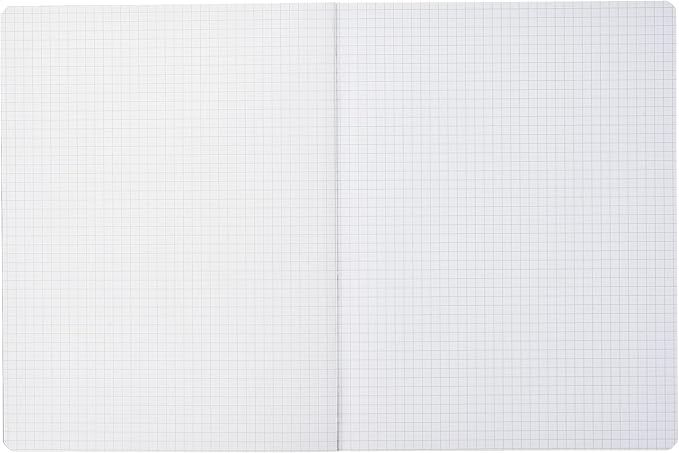 RHODIA 119229C - Flexible Notebook Cloth Back Composition Book Black - B5 - Small Squares - 160 pages - White Clairefontaine Paper 80 g/m - Classic