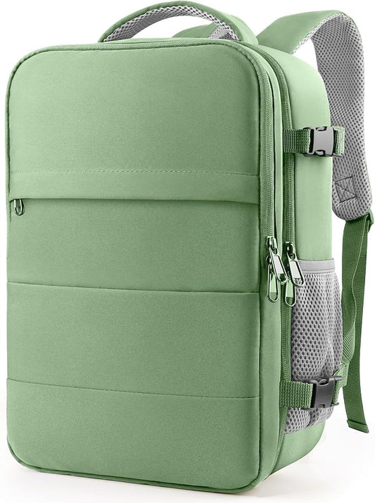 HOTOR Travel Backpack Flight Approved Bag Men Women, Large Green | TSA Carry on Luggage, 15.8" Laptop, Casual Daypack Travel Essentials Nurse Bag for Work, Business, Weekender, College