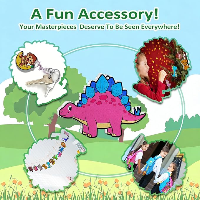 mom&myaboys 3D Aqua Puff Art Kit for Kids - Mess-Free Magic Water Painting Craft, DIY Color & Inflate Animals Activity, Creative Travel Gift for Girls & Boys Ages 4-10 (Animal-Zoo)