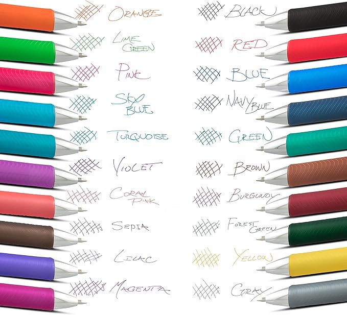 Pentel EnerGel RTX Retractable Liquid Gel Ink Pen, (0.7mm) Medium line, Lilac Ink, Box of 12 Pens (BL77-V3)