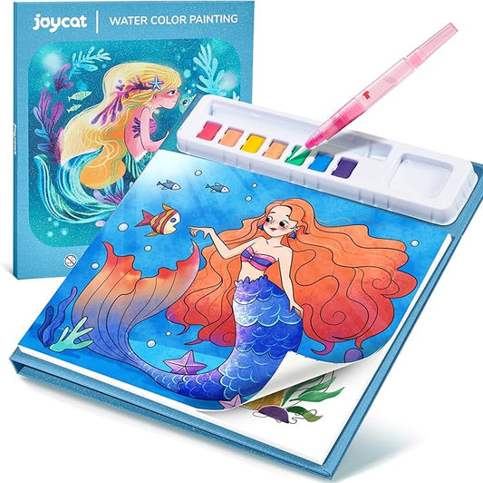 JoyCat Paint with Water Coloring Books for Toddlers, Watercolor Painting Sets for Kids Ages 3-5 4-8, Arts and Crafts Drawing Activities Toy Birthday Gifts for Boys Girls (Ocean Princess)