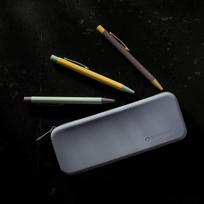 DIVERSEBEE Soft Silicone Pencil Case, Pencil Pouch with Zipper (Berry) | Aesthetic Pen Bag for School, Bible Study Journaling Supplies and Accessories, Cute Pencil Organizer