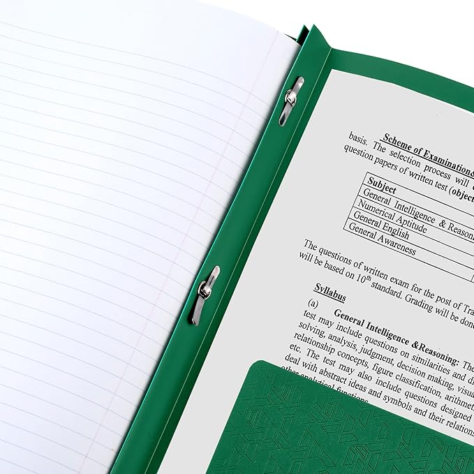 Five Star 2-Pocket Folder, Plastic Folder with Stay-Put Tabs and Prong Fasteners, Holds 8-1/2" x 11" Paper, Forest Green (72111)