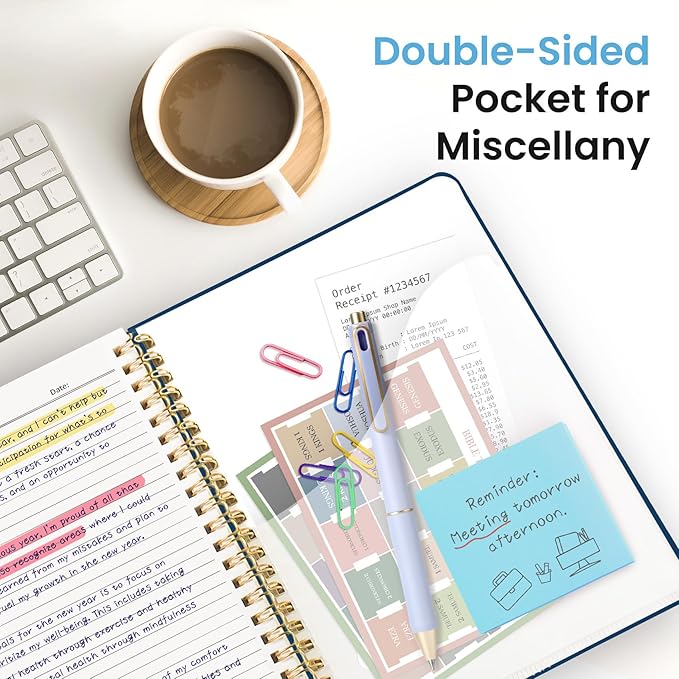 ZOTIA Large Spiral Notebooks for Work 5 Subject with Removable Dividers