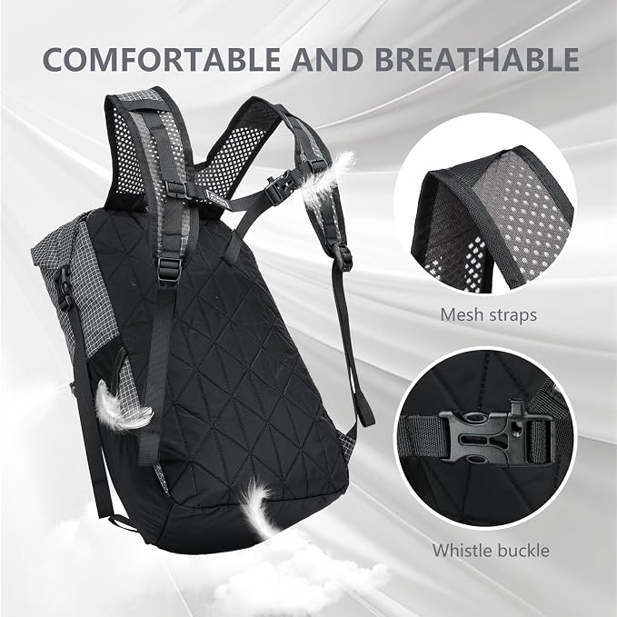 20l Hiking Backpack For Women&Men, Water Resistant Daypack Backpacks, Foldable & Packable Hiking Backpack, Lightweight Small Daypack For Travel Camping (Grey)