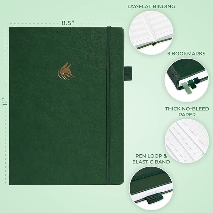 Clever Fox Planner PRO Premium Jan 2026-Jan 2027 – Luxurious Weekly, Monthly & Budget Agenda Organizer for Productivity & Reaching Goals, A4 Hardcover + Keepsake Box – Forest Green