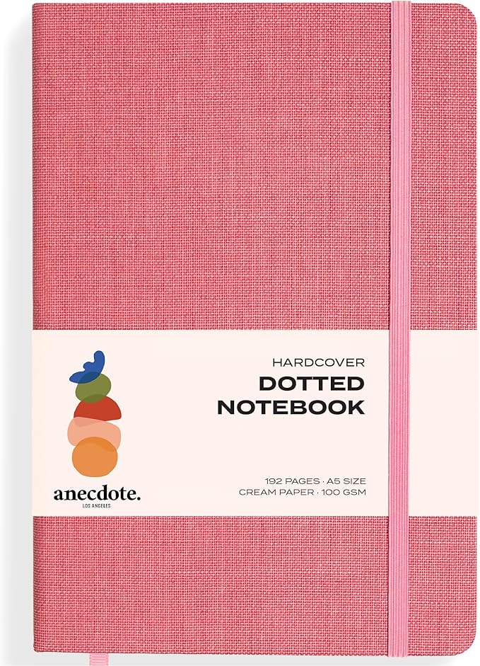 ANECDOTE. Dotted Journal Notebook, 192 Pages, A5 size: 8.3" x 5.4", Thick 100 GSM Paper, Dotted, Hardcover. Journal for Women and Men, Perfect Notebook for School, Work and Travel (Blossom)