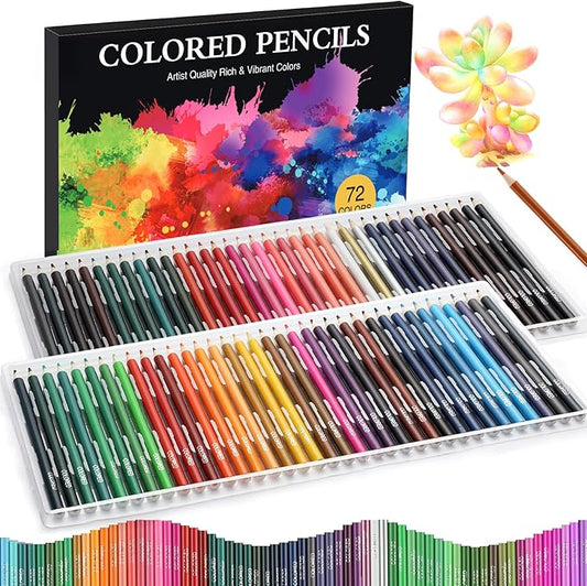 TMOL 72 Pack Colored Pencils for Adult Coloring Books with Soft Oil-Based Cores, Color Pencil Set for Sketching Blending Layering, Art Supplies for Kids Teens Adults Beginners Artists