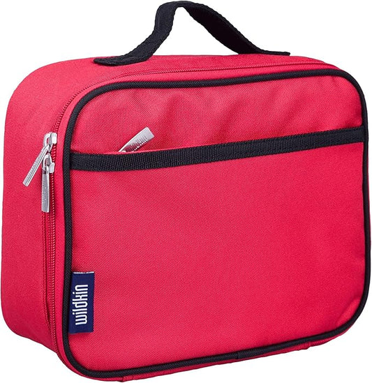 Wildkin Kids Insulated Lunch Box, Keeps Food Hot or Cold, BPA-Free with Mesh Pockets & Easy-Clean Lining – Ideal for School, Travel & Daycare – Cardinal Red