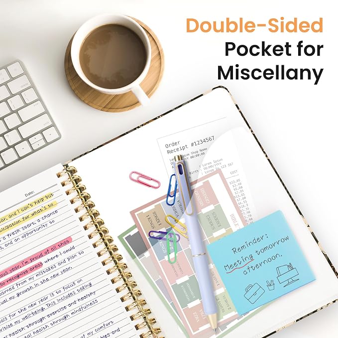 ZOTIA Large Spiral Notebooks for Work 5 Subject with Removable Dividers