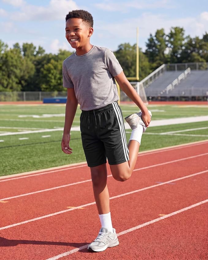 Real Essentials 5 Pack: Boys' Mesh Basketball Athletic Shorts with Pockets – Teen Kids Youth Quick Dry Soccer Running Gym