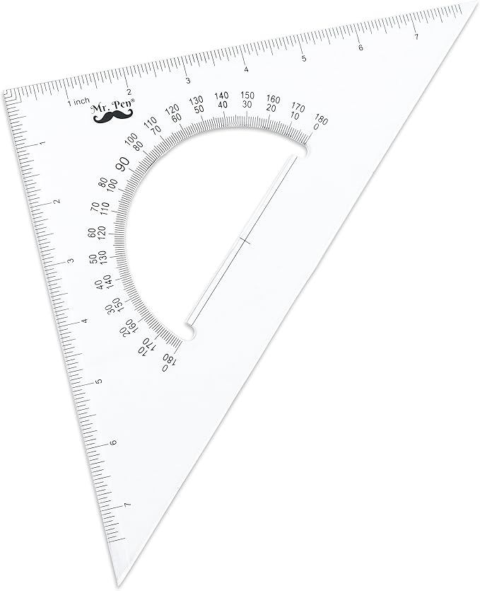 Mr. Pen Architectural Triangular Ruler Set with 12 Inch Triangular Scale, 11 Inch 30/60 and 8 Inch 45/90 Triangles