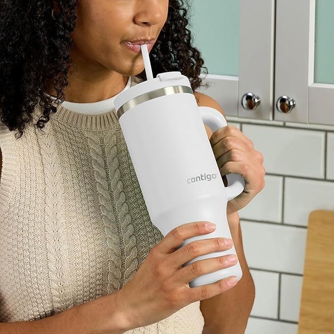 Contigo Streeterville 40oz Tumbler, Stainless Steel Vacuum Insulated, Leak-Proof, Cold for 29 Hours, Salt (Pack of 4)