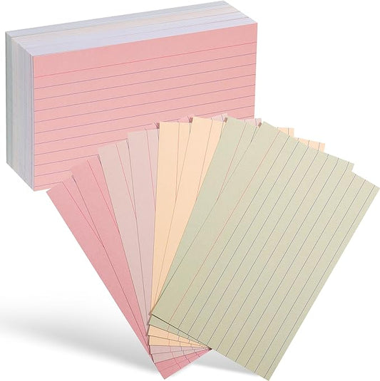 Mr. Pen- Lined Index Cards, 3"x5", 180 Cards, Vintage Colors, Bulk Flashcards for Studying, School, College, Office and Home Organization, Durable Study To Do List Note Cards with Ruled Lines
