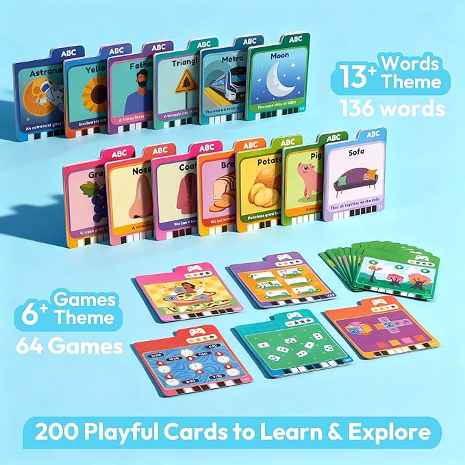 lalalark Kids Learning Tablet for Toddlers 3-5, 200 Pages Talking Flash Cards with Sight Words & Games, Montessori Learning Toys for Words, Simple Math, Logical Thinking, Easter Basket Stuffer