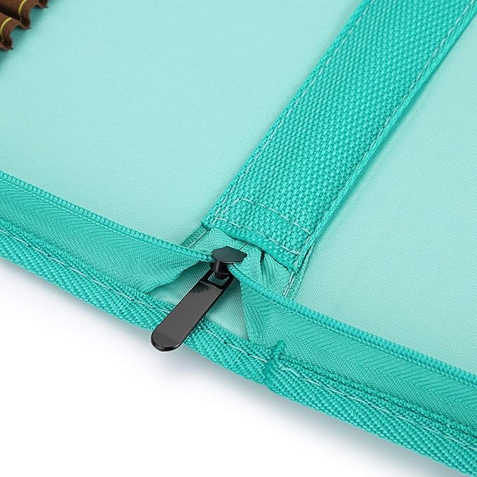 BTSKY® Portable Canvas Zippered Colored Pencil Case-Super Large Capacity 72 Slot Pencil Bag Pouch for Watercolor Pencils (Blue)