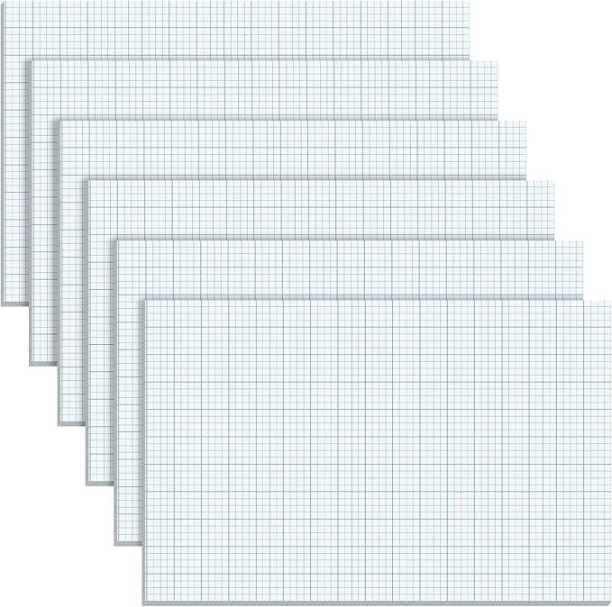 Ctosree 6 Pack 11" x 17"graph Paper Pads, 4×4 Quad Ruled, 50 Sheets/100 Pages Graph Paper Pad for Engineer Architect Designer Mathematician Draftsman
