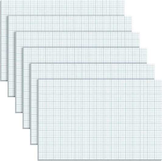 Ctosree 6 Pack 11" x 17"graph Paper Pads, 4×4 Quad Ruled, 50 Sheets/100 Pages Graph Paper Pad for Engineer Architect Designer Mathematician Draftsman