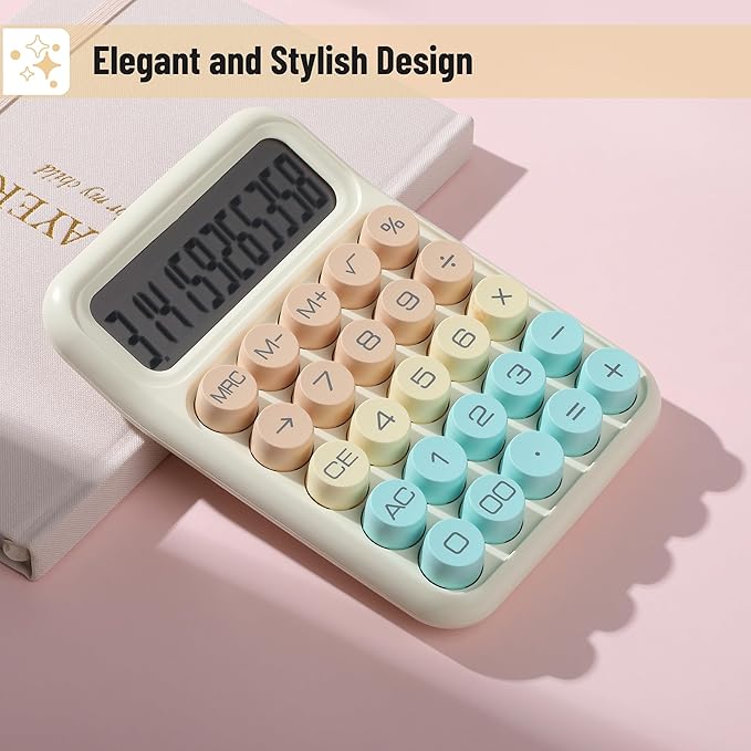 Mr. Pen- Mechanical Switch Calculator, 12 Digit Large LCD Display, Colorful with Big Buttons, Mechanical Switch Calculator for Home, School, Office
