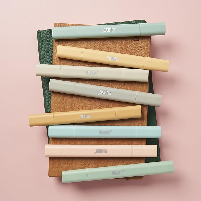 BLIEVE Aesthetic Cute Highlighters No Bleed Through, Dual Tip Chisel & Fine Point, Pastel Colors For Bible & Journaling