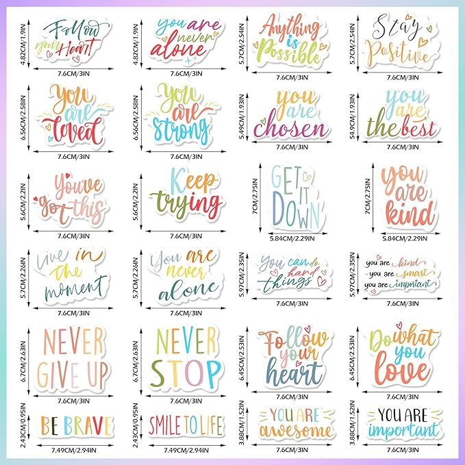 Sinmoe 24 Pieces Inspirational Fridge Magnets for Girls Bible Verse Locker Magnets for Girls Cute Motivational Quotes Refrigerator Decorations for School Classroom Whiteboard Office(Stylish Style)