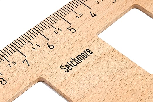 7 Piece Beech Wood Sewing Ruler Set, Wooden Pattern Making & Drafting Tools for Dressmaking Tailoring & Fashion Designer, with Straight Edge, Triangle, French & Hip Curve & Vary Form Curve