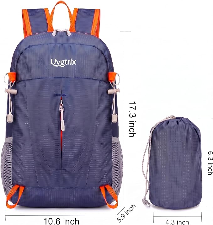 20L Water Resistant Foldable Packable Daypack Backpack | Lightweight Durable Portable Outdoor Travel Backpack for Women Men Camping Climbing Hiking Walking Sports Daily Commuting