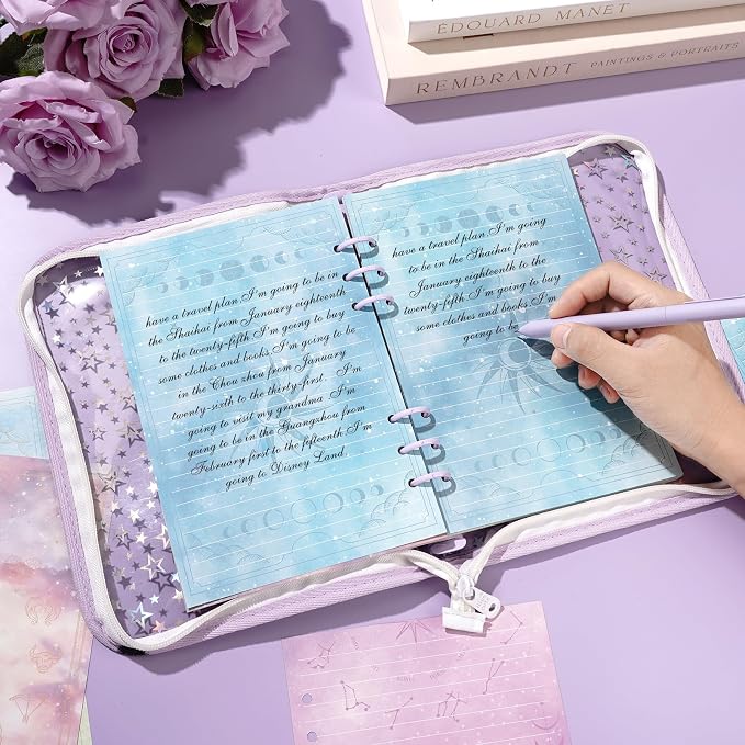 100 Sheets Tarot A5 Refills Papers for Planner Insert Binder, 120GSM Thick Mystic Tarot Card Design Notebook Fillers, Astrology 6 Hole Loose Leaf Papers for A5 6 Ring Binder Journal Diary