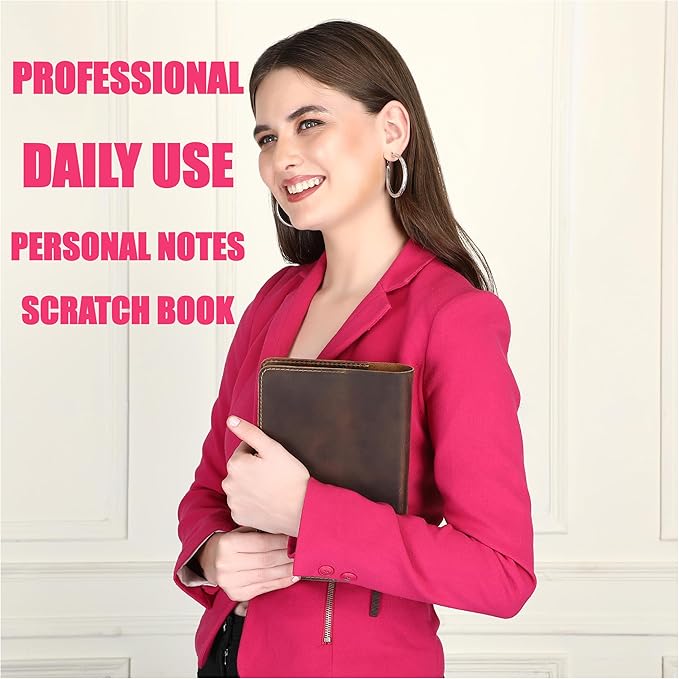 A5 Leather Journal Refillable Large Moleskine Notebook Planner Cover with pen loop