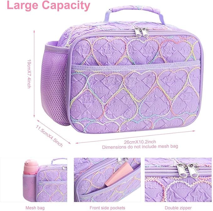 RHCPFOVR Kids Lunch Bag - Insulated Lunch Box for Boys Girls,Washable Lunch Bag and Reusable Toddler Leak-proof Lunchbox for School and Daycare