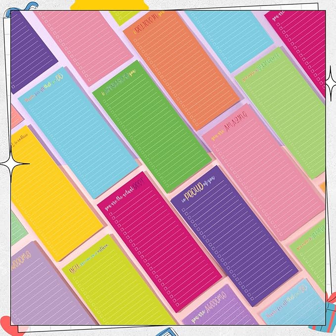 Censen 10 Pack 500 Sheets to Do List Notes Daily Checklist Notepad with 50 Sheets Undated Memo Pad Color Block Shopping List Weekly Plan Notepad Organizer Planners(Multicolor, Motivation Language)