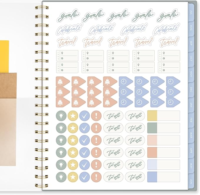 Cambridge Planner 2026-2027 Weekly & Monthly Academic 12-Month July-June, 8-1/2" x 11", Leah Bisch, Peony Field (LB51-905A)