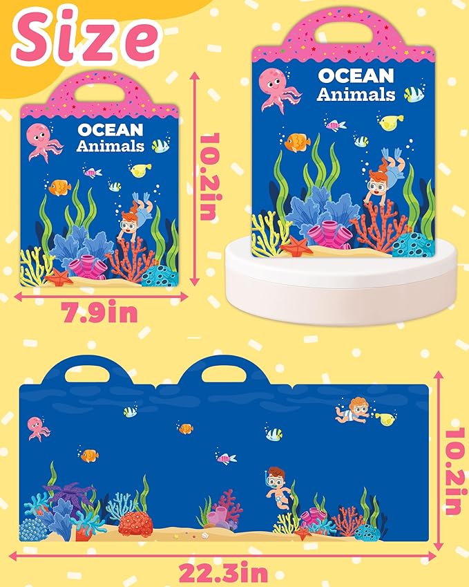 Benresive Reusable Sticker Book for Toddlers & Stickers for Kids, Toddler Travel Toys, Craft Activities, Boys & Girls Birthday Gifts