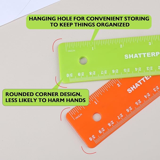 BAZIC Products Shatterproof Flexible Curve Ruler 12" (30cm), Inches Centimeter Metric Measuring Drafting Rulers, 288-Packs