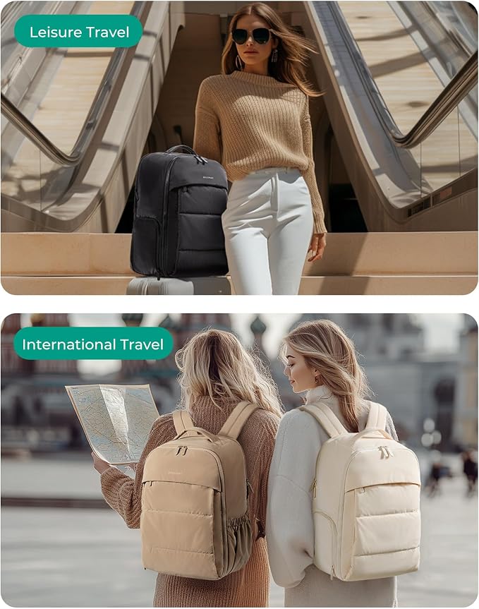 BAGSMART Travel Backpack for Women, Gym Backpack with Shoe Compartment | Carry on Backpack Airline Approved, PVC Wet Pocket, Fits 15.6" Laptop, Large Side Pocket, Lightweight, Water-resistant