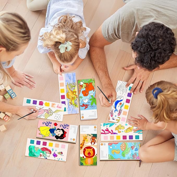 ZHOC Paint with Water Coloring Books for Kids, Pocket Mess Free Watercolor Painting Sets for Kids Ages 3 4 5 6 7 8+, Water Color Paint Set Arts and Crafts Gift for Boys Girls, Animals