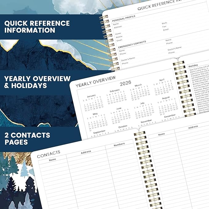 2026-2027 Planner - JUL 2026 - JUN 2027, Planner 2026-2027, 8'' x 10'', Planners Weekly Monthly, Spiral Bound, Back Pocket, Academic Planner