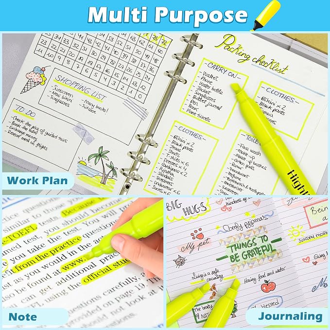 V-Opitos 30 Pack Yellow No Bleed Highlighters with Soft Chisel Tips | Bright Highlighters, Office Supplies, School Supplies