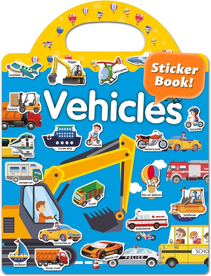 Walenced Reusable Sticker Book for Toddlers, Travel Stickers for Kids, Toddler Craft Activities Toys, Birthday Gifts for Boys & Girls