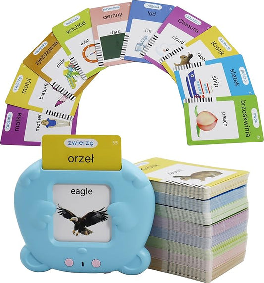 MAYAPHILOS 510 Sight Words Polish and English Talking Flash Cards Fun Polish Language Learning Toys for Kids, Learn Polish for Toddlers Sensory Preschool Educational Birthday Gifts