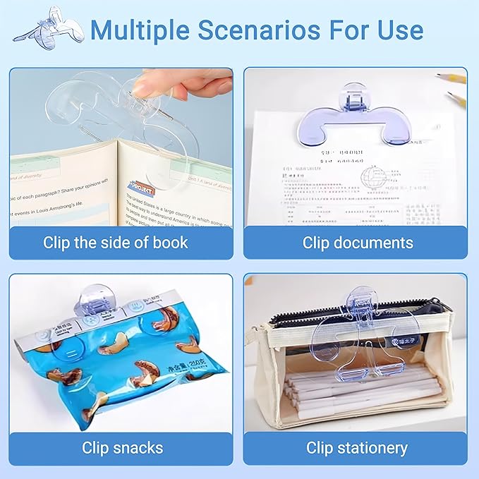 3 Pcs Book Page Holders for Reading, 12° Hands-Free Transparent Acrylic Book Tok for Reading or Fixing Piano Music Journal, Anti Slip Portable Bookmarks to Support(Blue, Pink, Transparent)