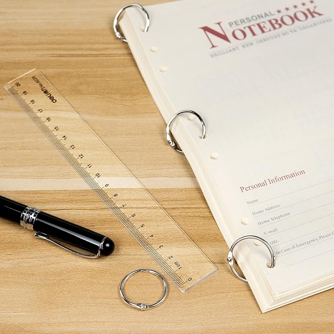 Loose Leaf Binder Rings 1 Inch (100 Pack) – Sturdy Book Rings, Index Card Rings, Key Rings, Flashcard Rings, Notebook Paper Rings, Metal Rings for Office, School or Home