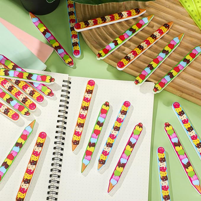 Junkin 32 Pcs Writing Tools Spacers for Writing Handwriting Spacer Tool Classroom Management Tools for Students to Learn Proper Word Spacing (Ice Cream)