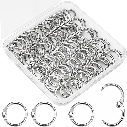 OWLKELA 80 Pcs Binder Rings 0.5 Inch, Loose Leaf Metal Book Rings, Flash Card Rings, Index Card Rings, Clip Rings, Nickel Plated Steel, Key Rings, Silver
