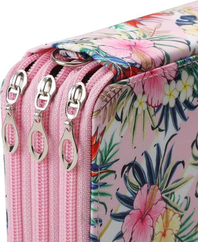 Portable Colored 72 Slots Pencil case Organizer with Printing Pattern for Watercolor Pens, Pencil Case Organizer for Artist