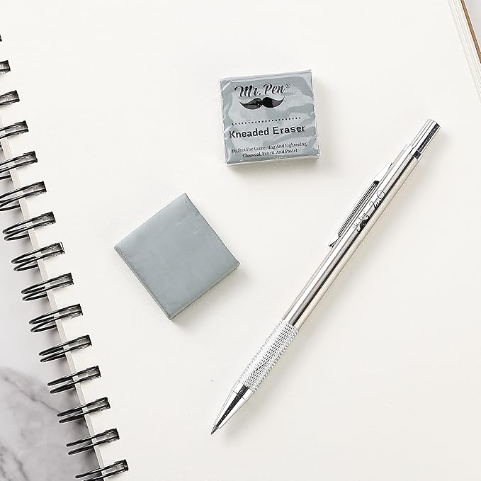 Mr. Pen- Kneaded Erasers, 1.44" x 1.36", 18 Pack, Gray, Soft Moldable Art Erasers for Charcoal, Graphite & Pastel Drawing, Precision Highlighting, Smudge Control, Easy Shaping for Artists & Students